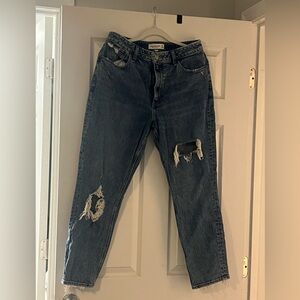 Abercrombie curve love ripped jeans